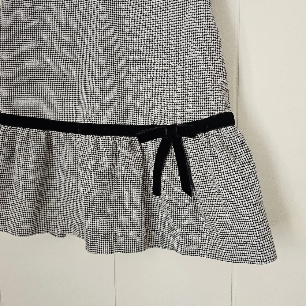 Vintage LULI & ME Houndstooth Peter Pan Collar Drop Waist Toddler Dress